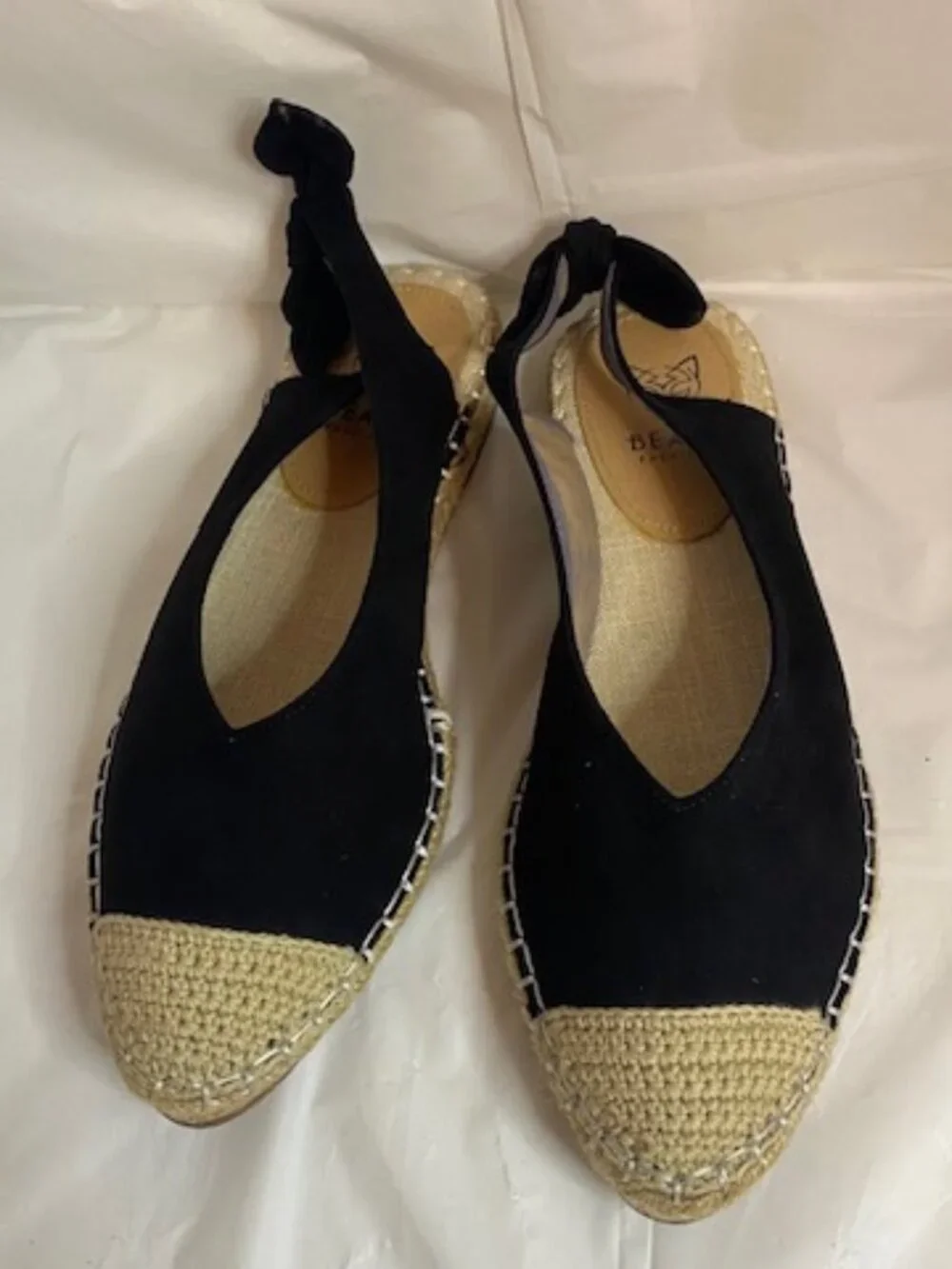 Beast Fashion Black Slingback Espadrille Flats - Size 7.5